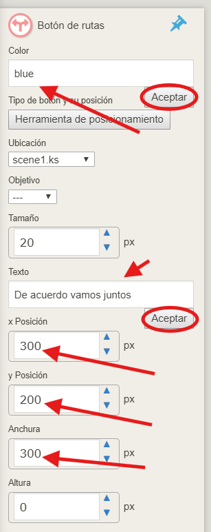 routing button parameters